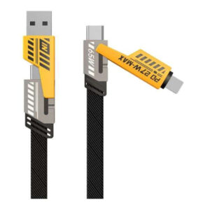 کابل تبدیل USB/USB-C به لایتنینگ/USB-C اچ تی ام مدل 4in1 طول 1.2 متر