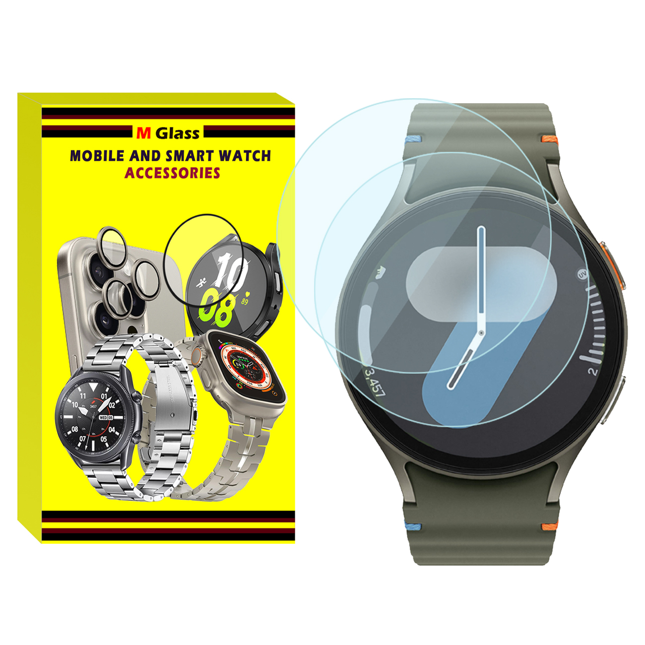 محافظ صفحه نمایش شیشهای امگلس مدل Glass-MG مناسب برای ساعت هوشمند سامسونگ Galaxy Watch 7 44mm بسته دو عددی محافظ صفحه نمایش شیشهای امگلس مدل Glass-MG مناسب برای ساعت هوشمند سامسونگ Galaxy Watch 7 44mm بسته دو عددی